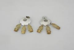 Emilia Castillo Sterling Silver Copper Whimsical Fish Motif Earrings
