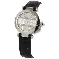 Cartier Lady's White Gold Pasha Wristwatch with Diamond Grid 3