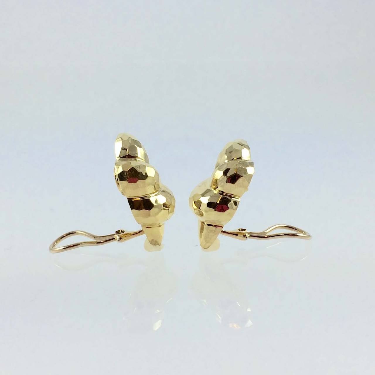 Classical Roman Henry Dunay Gold Faceted Earclips