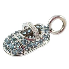 It Is A Baby Prince Aquamarine Diamond Baby Shoe By Aaron Basha