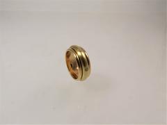 Yellow Gold Band Ring with Middle Spinning Diamond Band