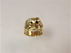 Wide Diamond Gold Ring