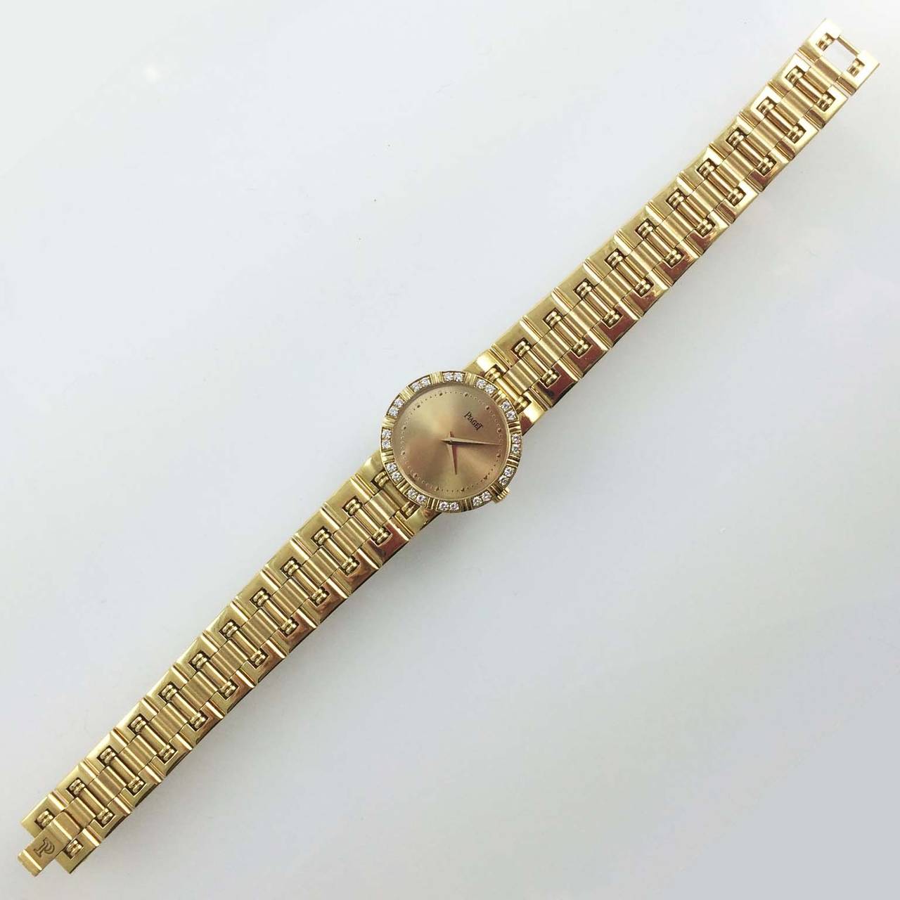Piaget Lady's Yellow Gold Diamond Dancer Bracelet Wristwatch 2