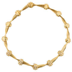 Henry Dunay Diamond And Gold Twist Design Choker