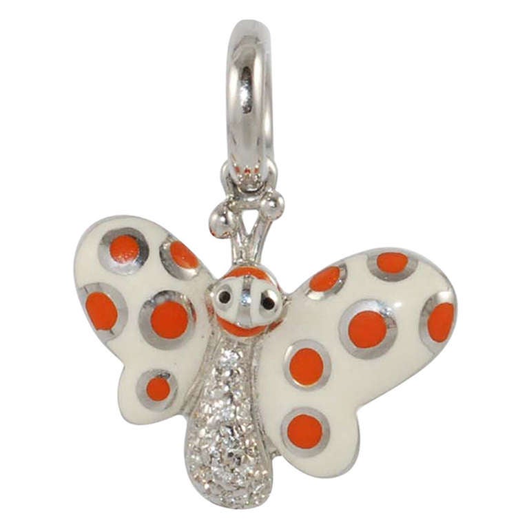 Aaron Basha Enamel Butterfly Charm