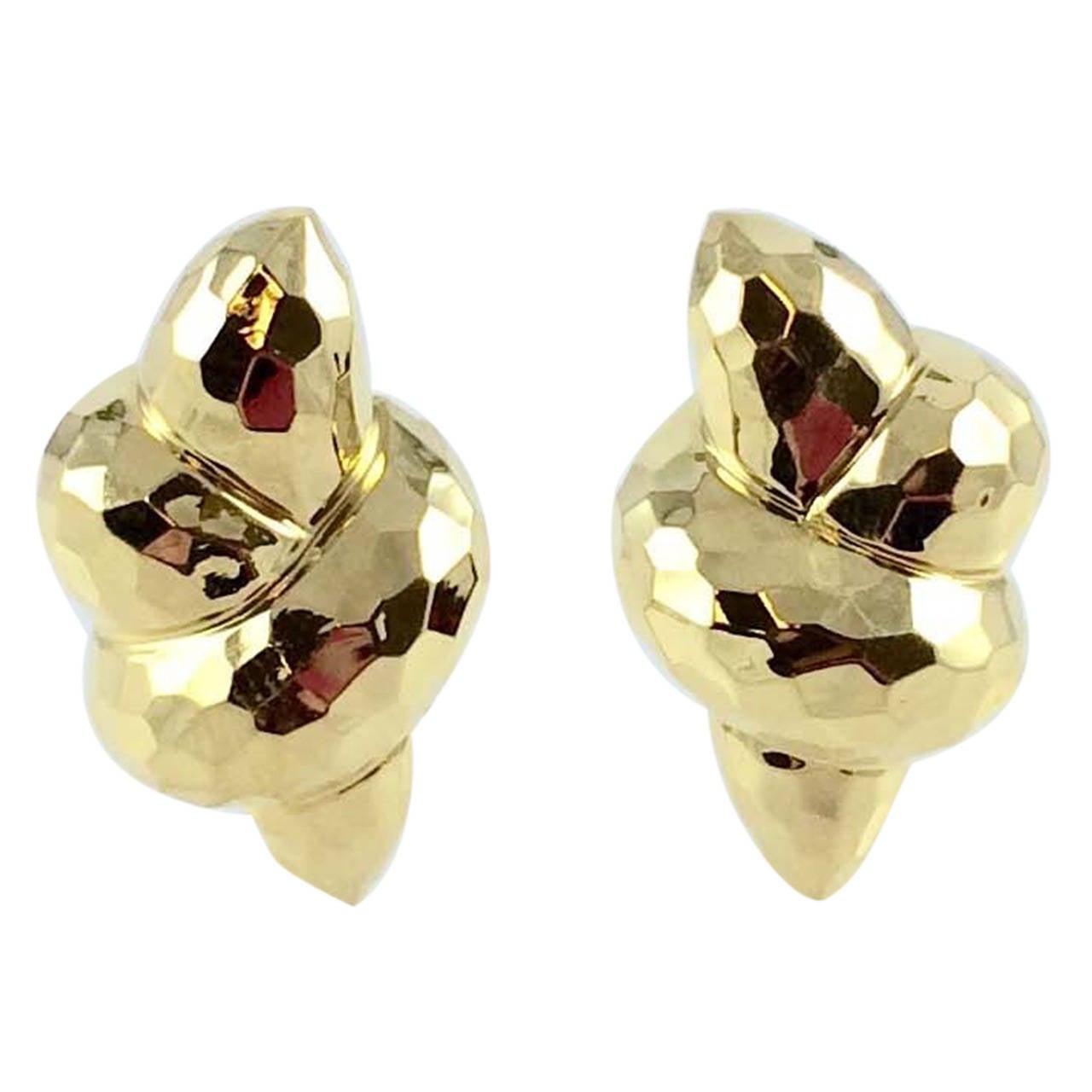 Henry Dunay Gold Faceted Earclips