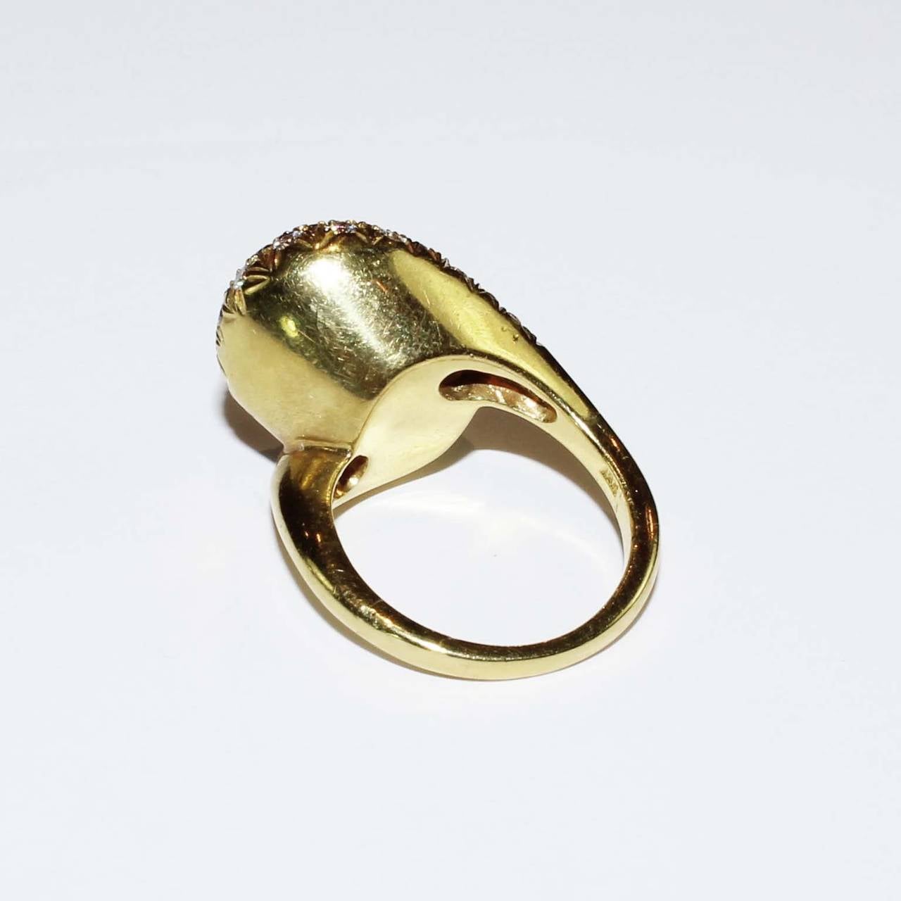 Contemporary Henry Dunay Natural Pearl Diamond Gold Cocktail Ring