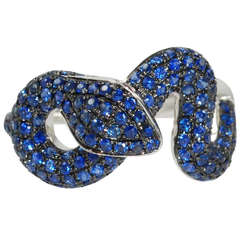 Sapphire White Gold Serpent Ring 9