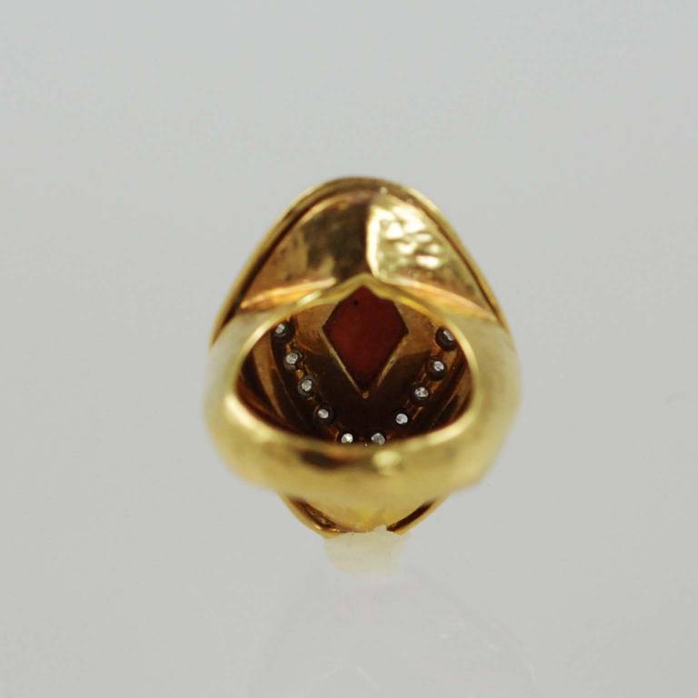 Women's Charles Turi Salmon Coral Diamond Ring