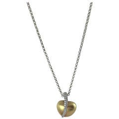 Marlene Stowe Diamond Gold Platinum Heart Pendant
