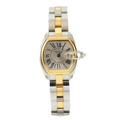 New Cartier Lady's Yellow Gold and Stainless Steel Roadster Bracelet Watch