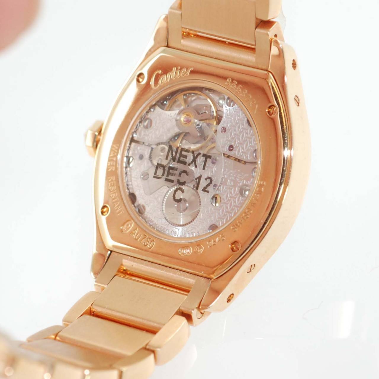 Cartier Lady's Rose Gold And Diamond Tortue Bracelet Watch In New Condition In Chicago, IL