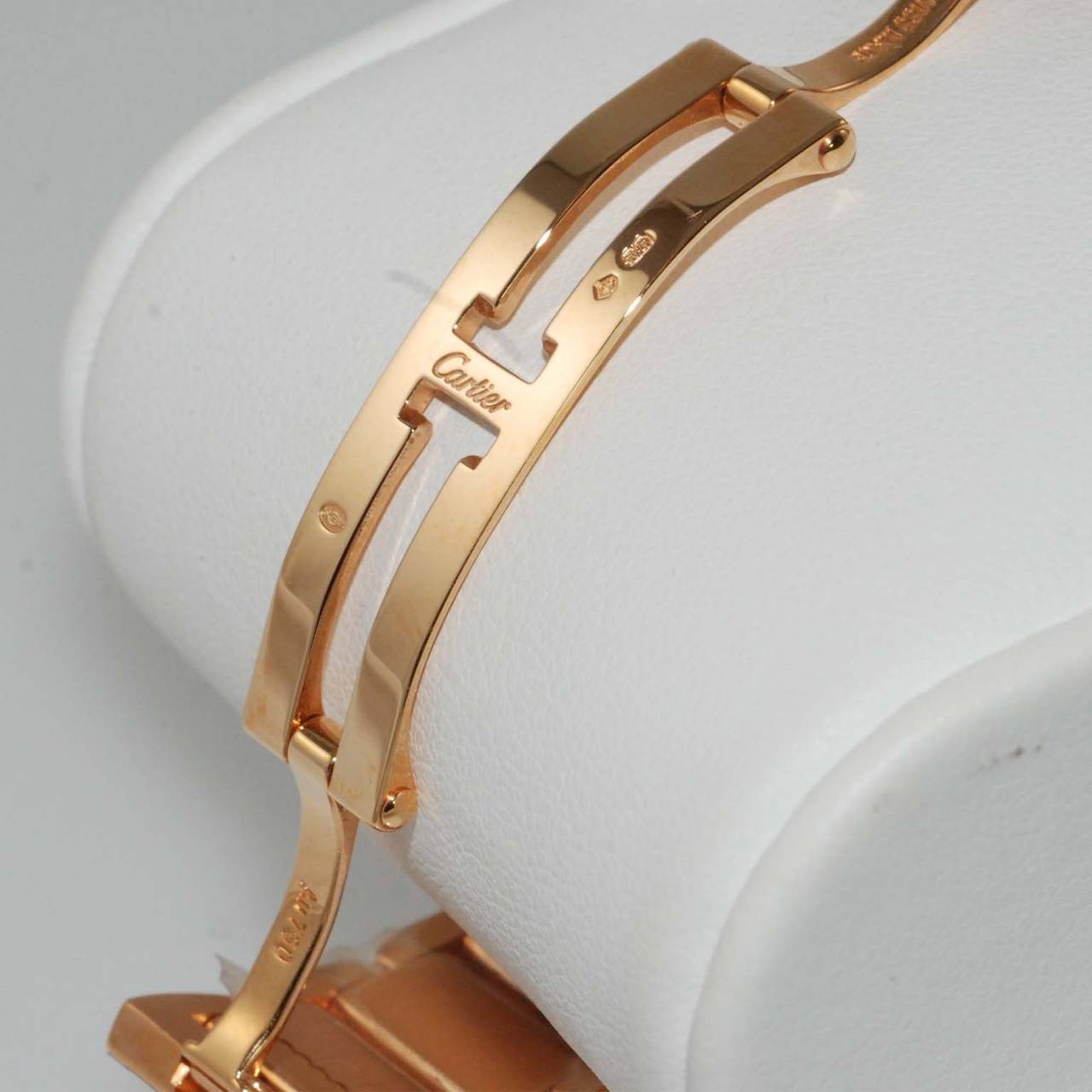 Cartier Lady's Rose Gold And Diamond Tortue Bracelet Watch at 1stDibs