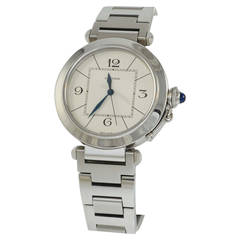 Cartier Stainless Steel Automatic Pasha Wristwatch with Bracelet