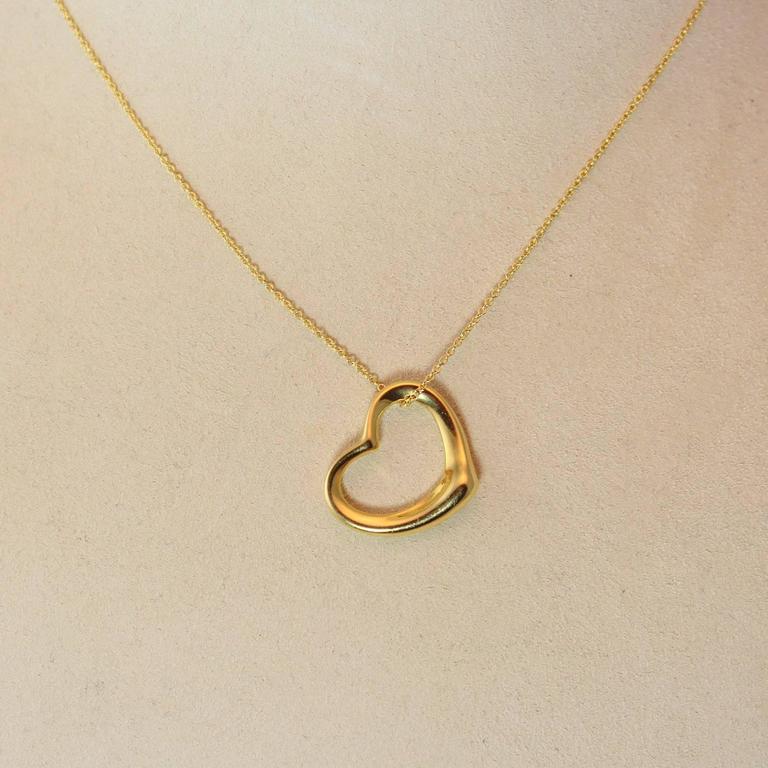 tiffany elsa peretti gold heart necklace