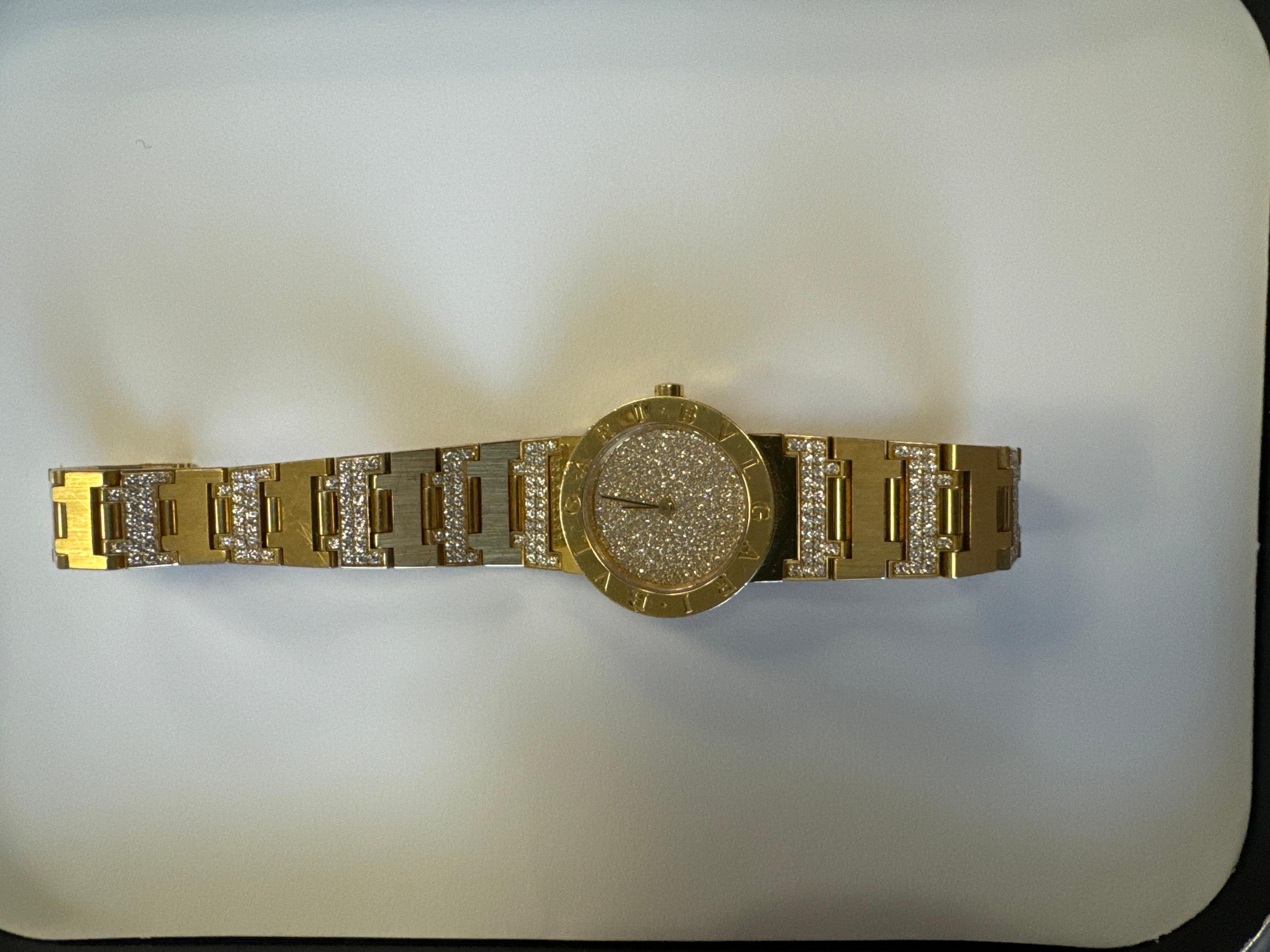 Women's Bulgari Lady's Yellow Gold and Diamond Bracelet Watch