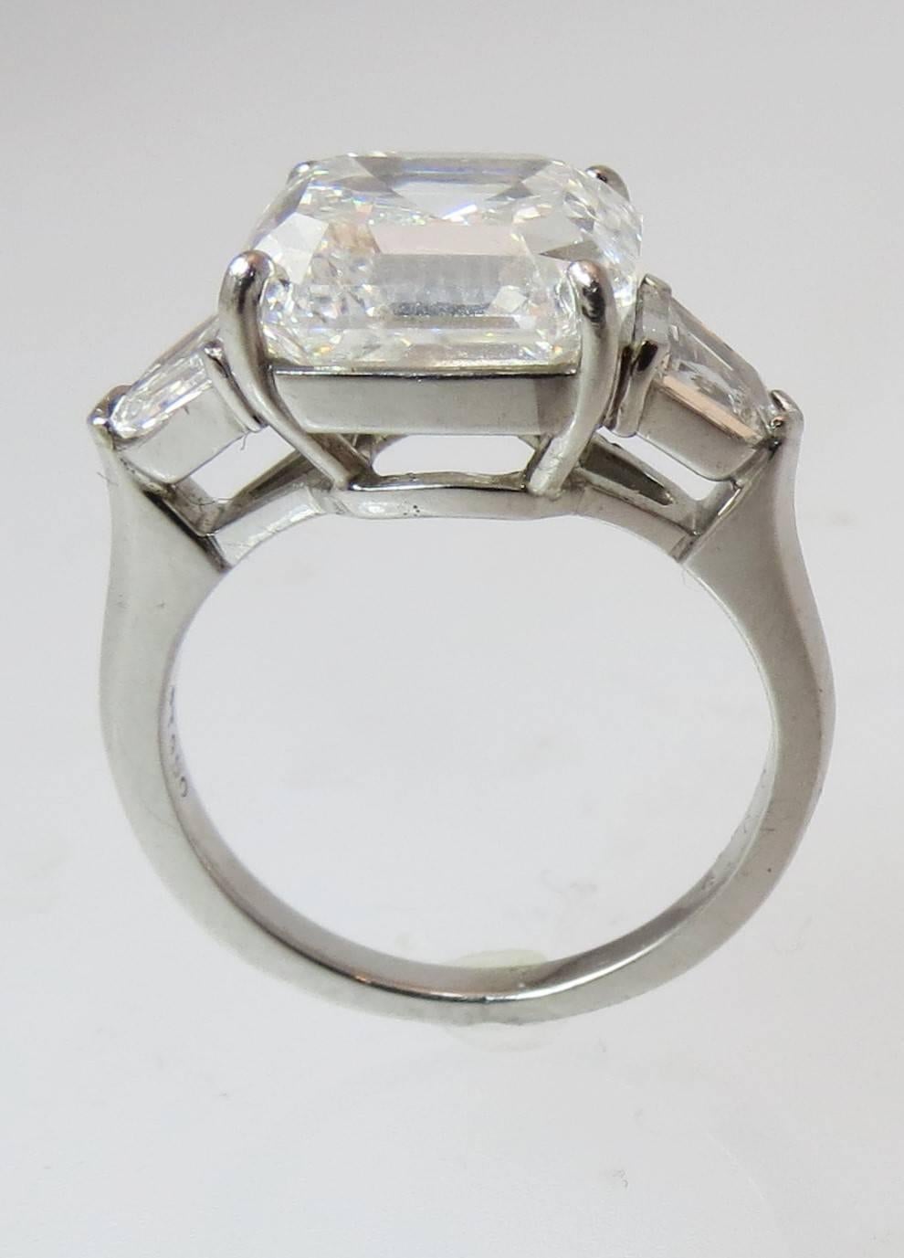 three stone asscher cut diamond ring