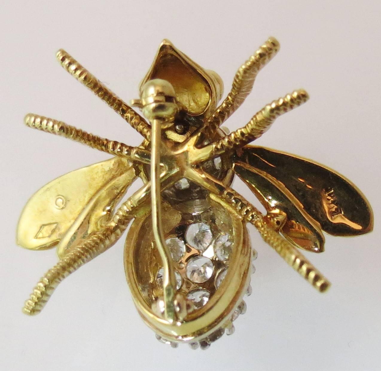 diamond bee pin