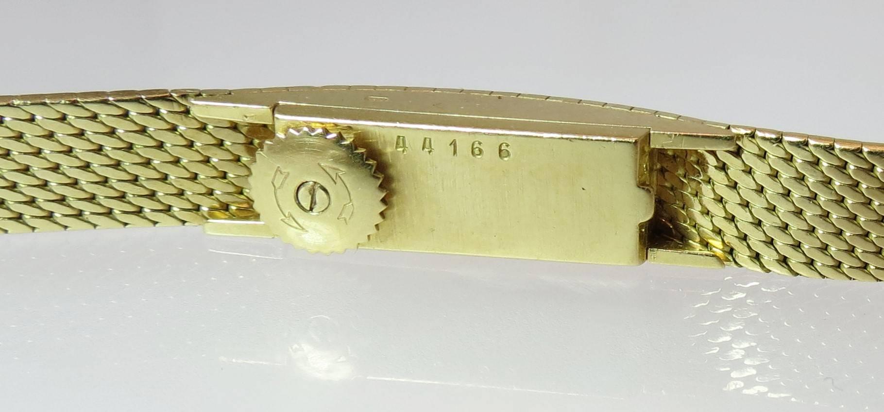 Ladies Audemar Piquet 18K Yellow Gold, Manual, Backwind Mesh Bracelet Watch In Excellent Condition In Chicago, IL