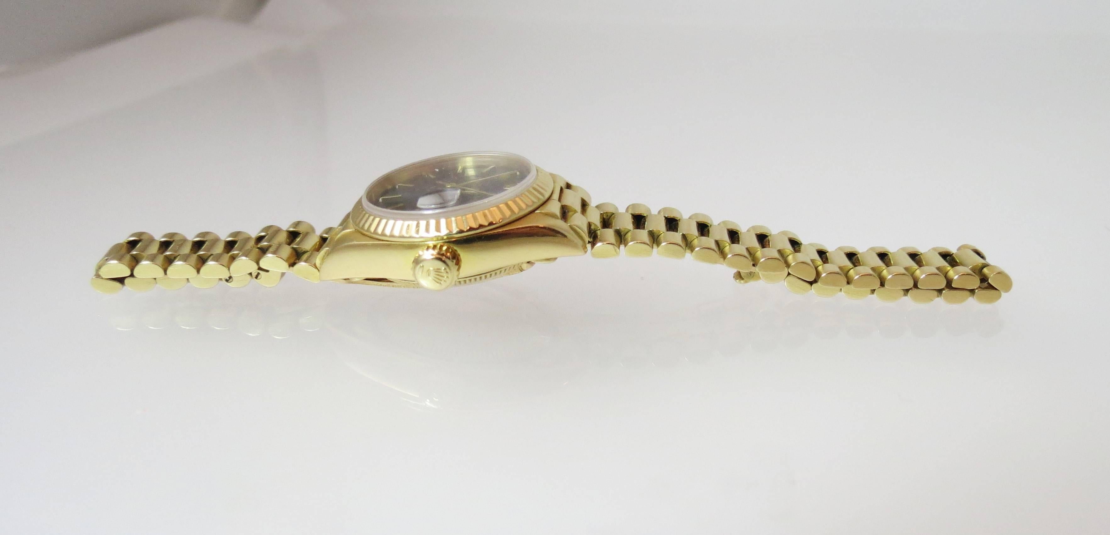 Women's Rolex, Pre-owned 18K Yellow Gold Rolex Oyster Perpetual Datejust Bracelet Watch