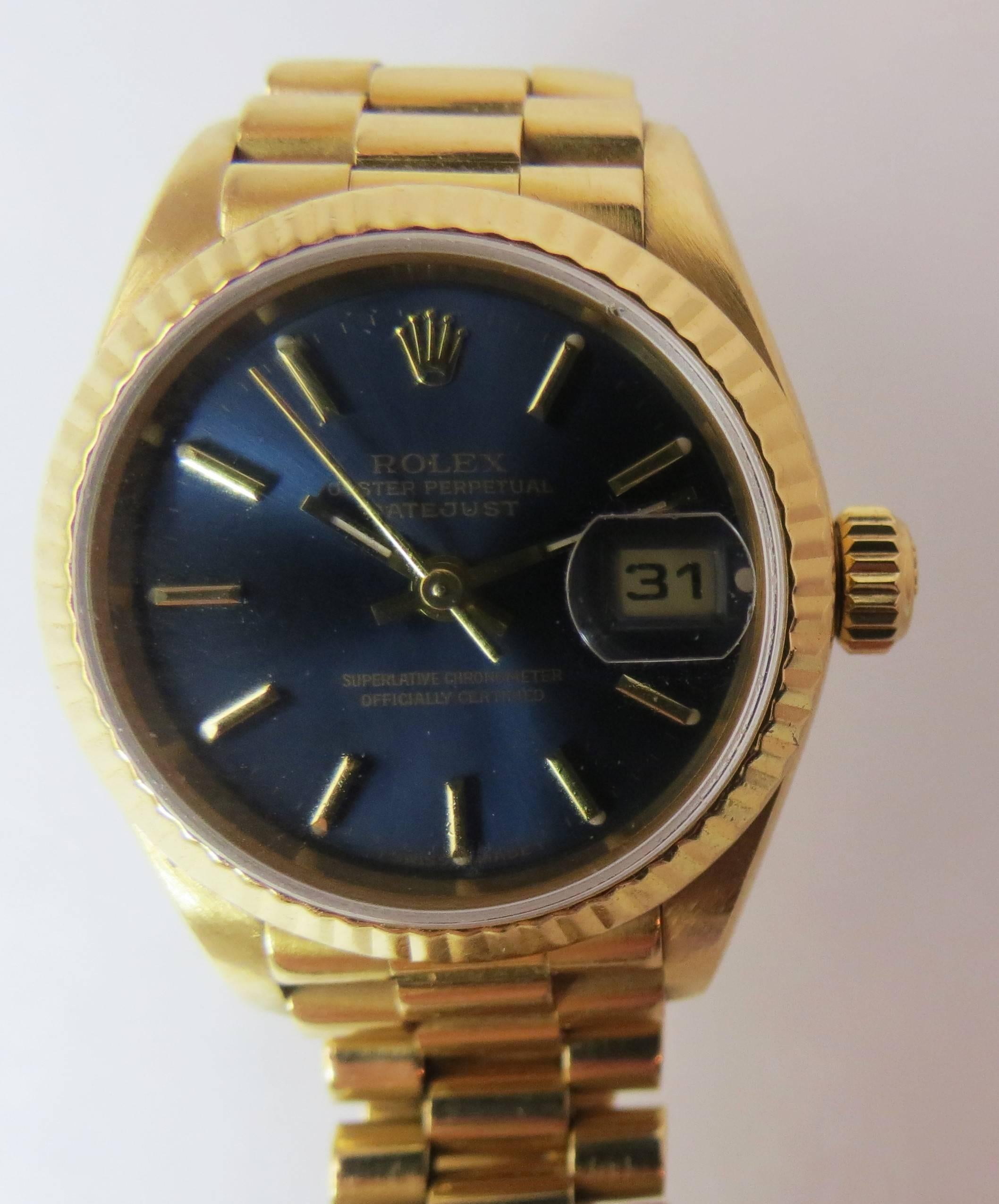 Rolex, Pre-owned 18K Yellow Gold Rolex Oyster Perpetual Datejust Bracelet Watch 1