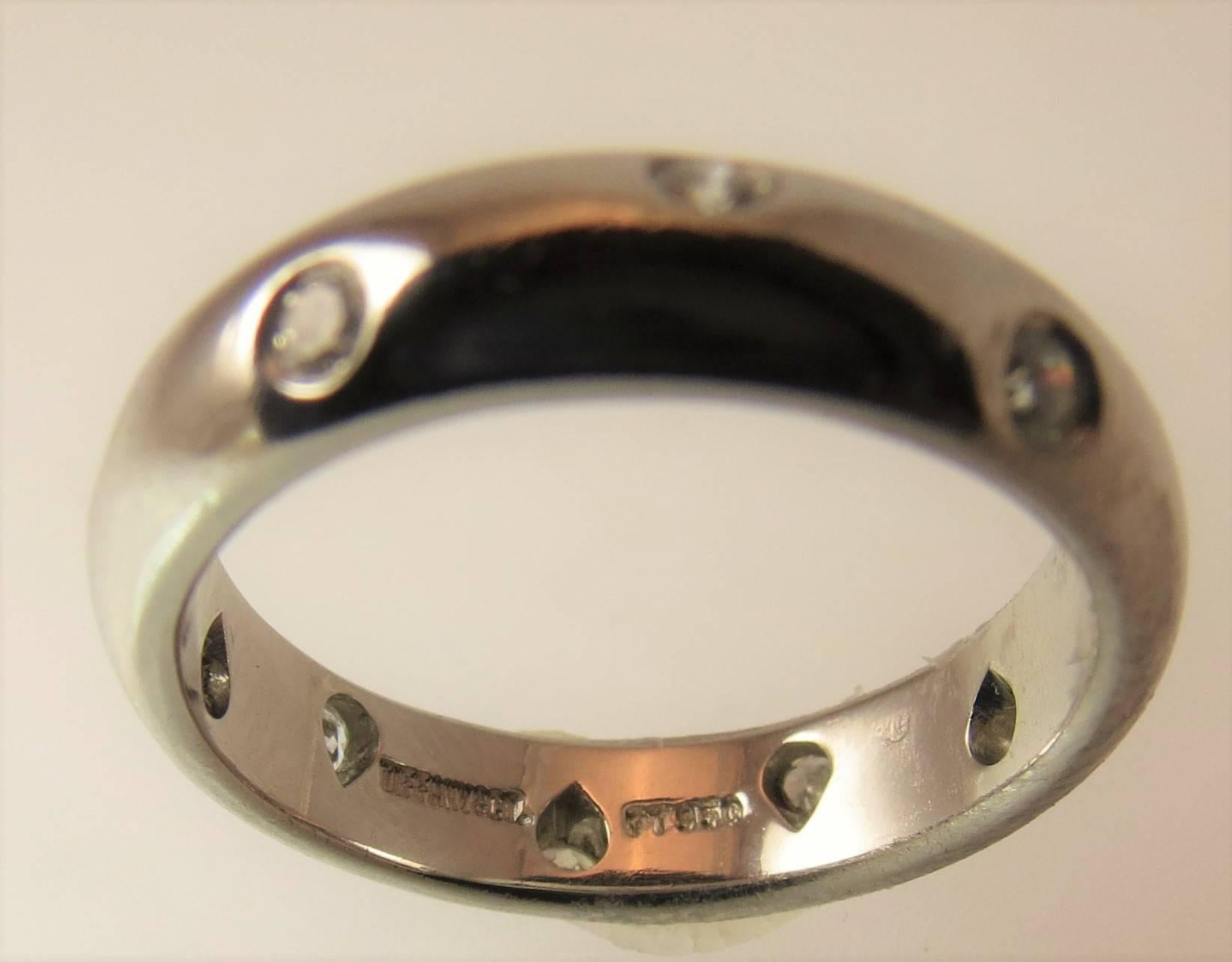 Contemporary Tiffany Etoile Platinum Diamond Band Ring For Sale