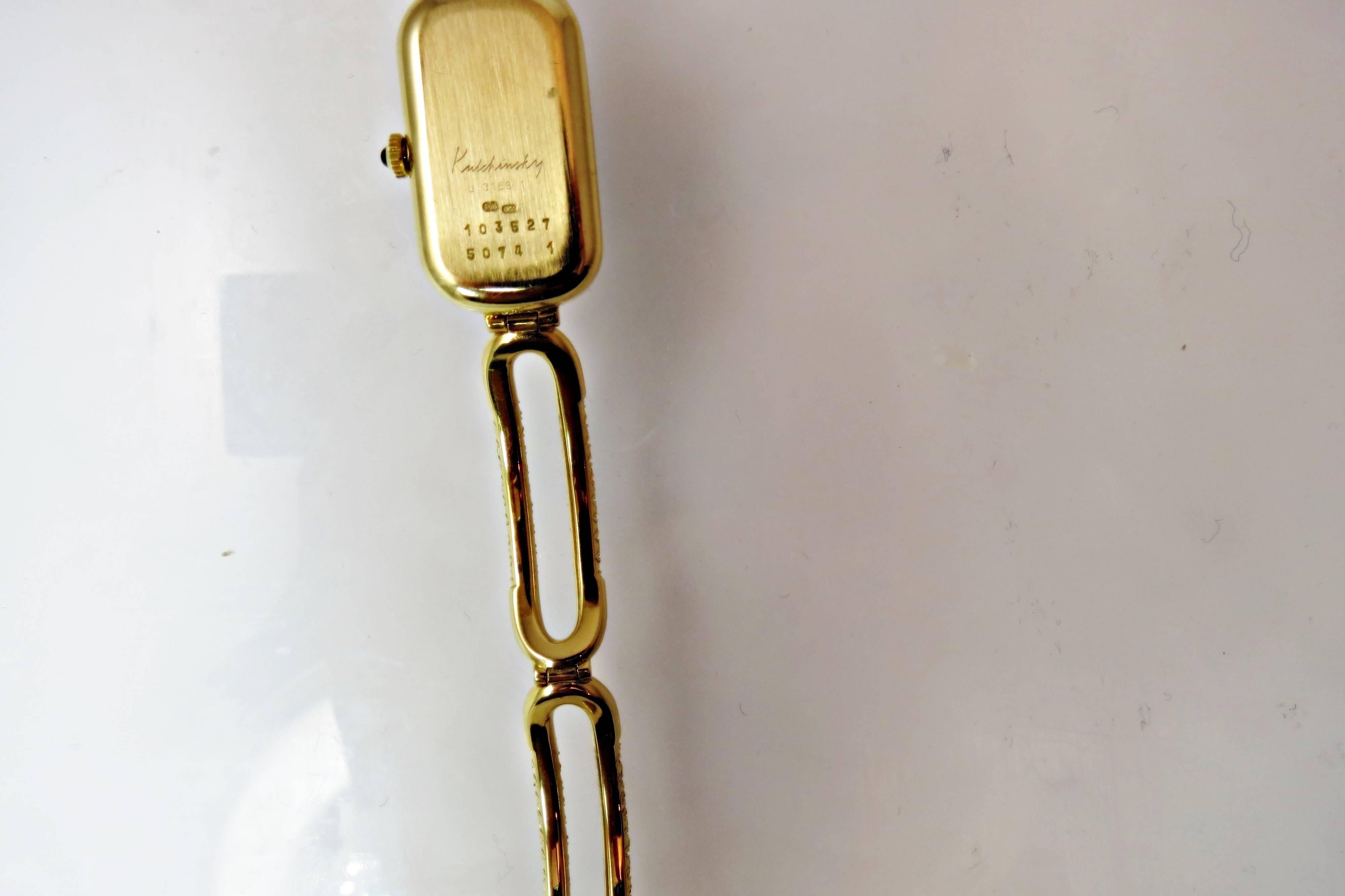 Contemporary Chopard Yellow Gold Diamond Bracelet manual Wristwatchi For Sale