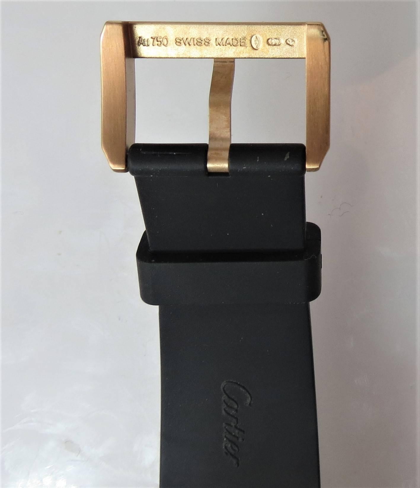 Contemporary Cartier Rose Gold Calibre Diver Date black dial automatic Wristwatch