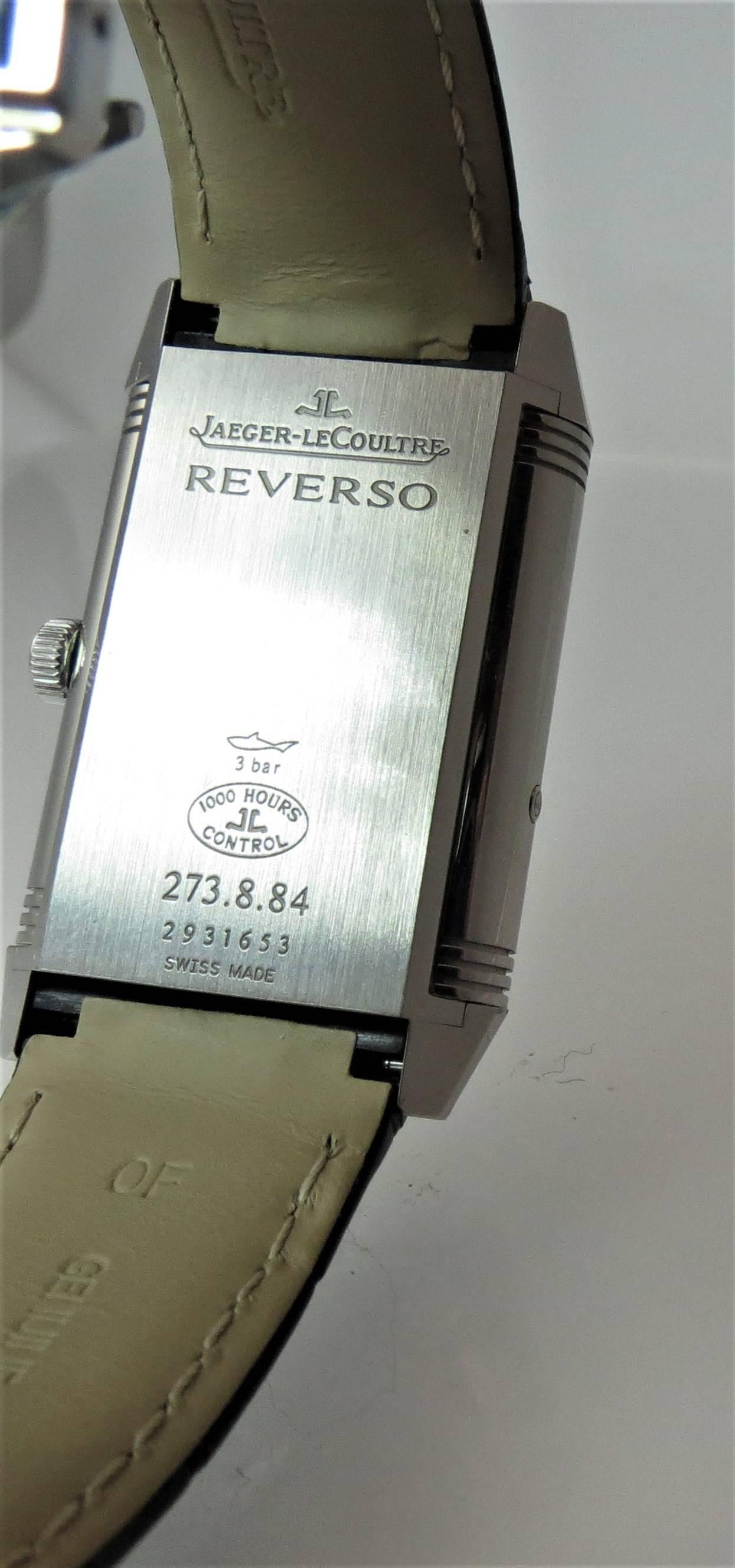 Jaeger LeCoultre Stainless Steel Grand Reverso manual wind Wristwatch 3