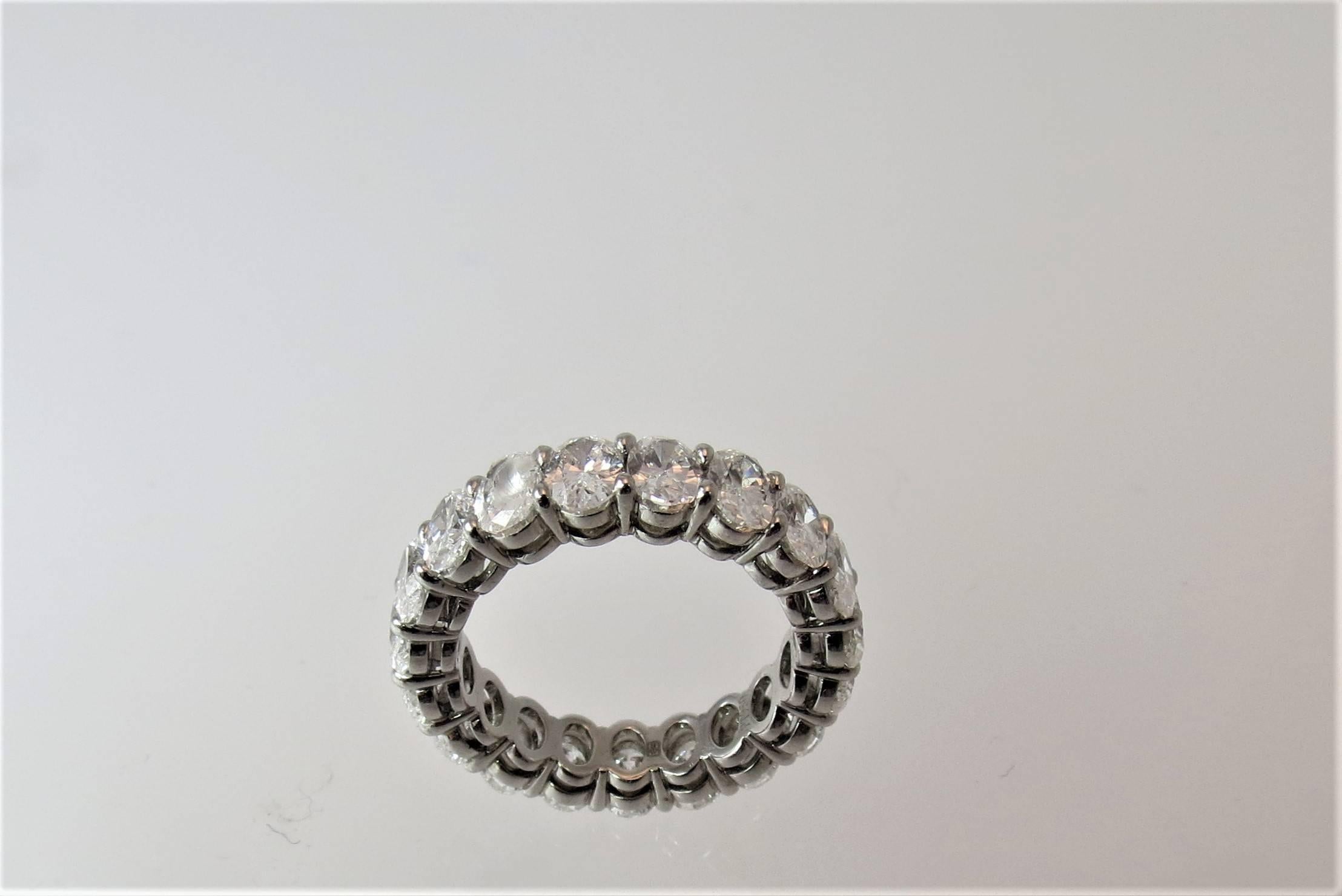 Contemporary Harry Winston Oval Diamond Platinum Eternity Band Ring