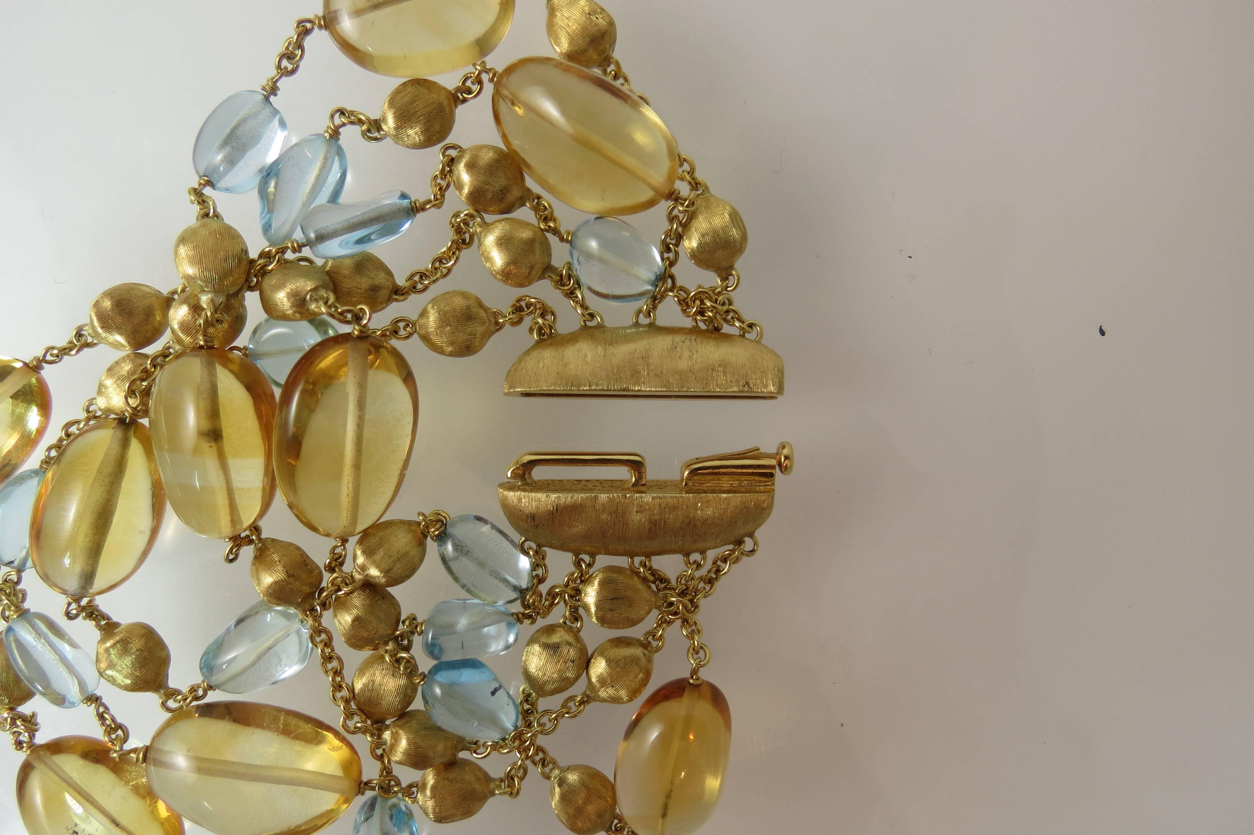 Contemporain  Marco Bicego  Pièce d'or caractéristique  Bracelet de pierres multibrins  en vente
