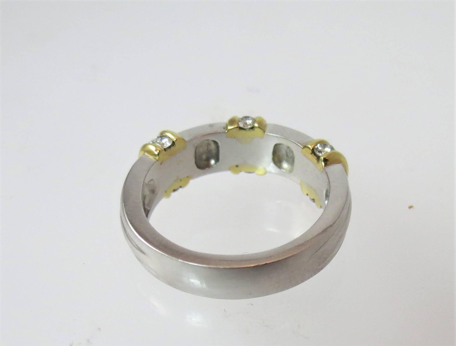 Diamant-Diamant-Gelbgold-Platin-Ring im Zustand „Hervorragend“ im Angebot in Chicago, IL