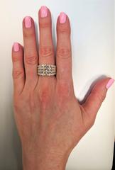 Gemveto Four Row Round Diamond Yellow Gold Ring