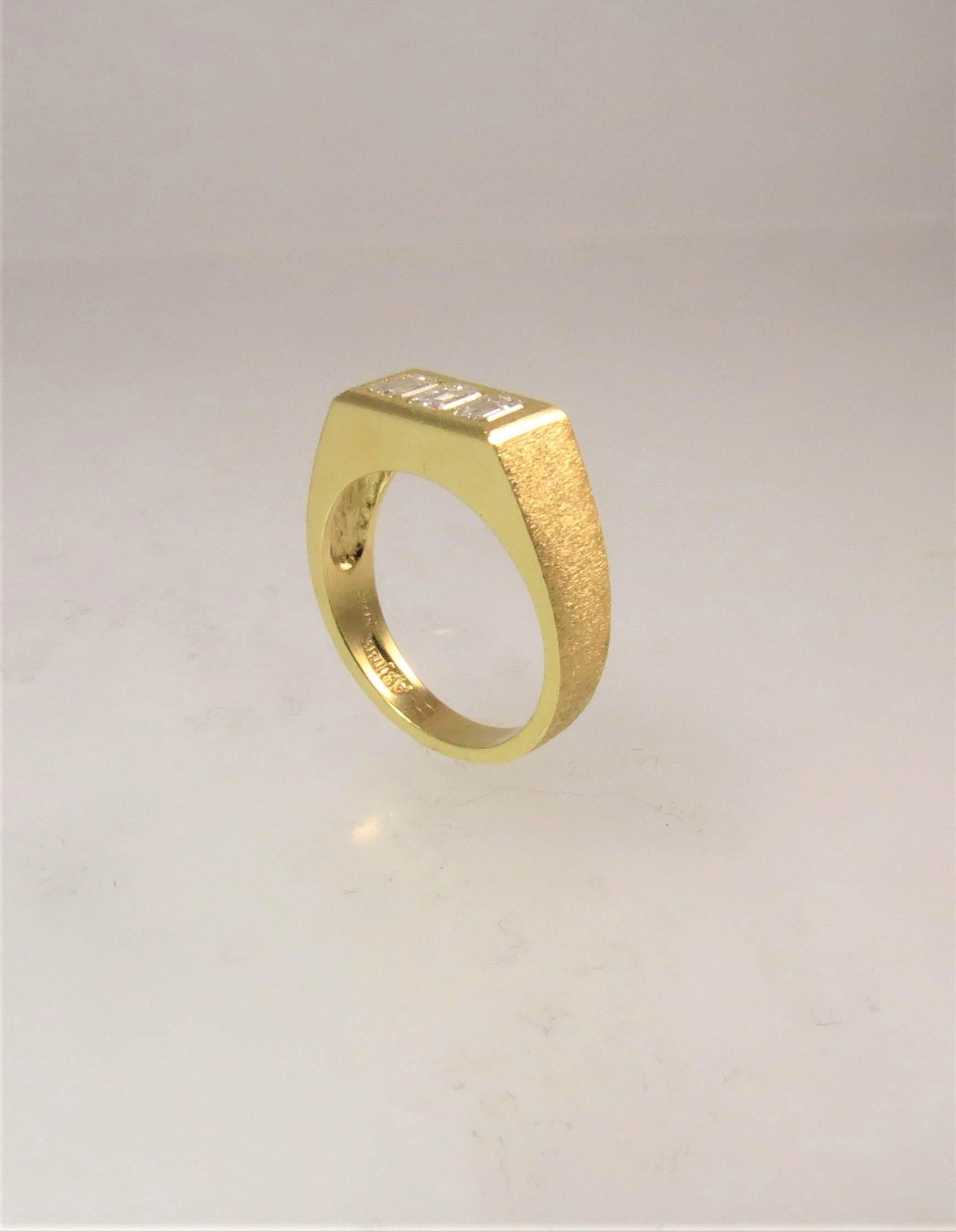 Contemporary  Yellow Gold Man's Diamond Band Ring