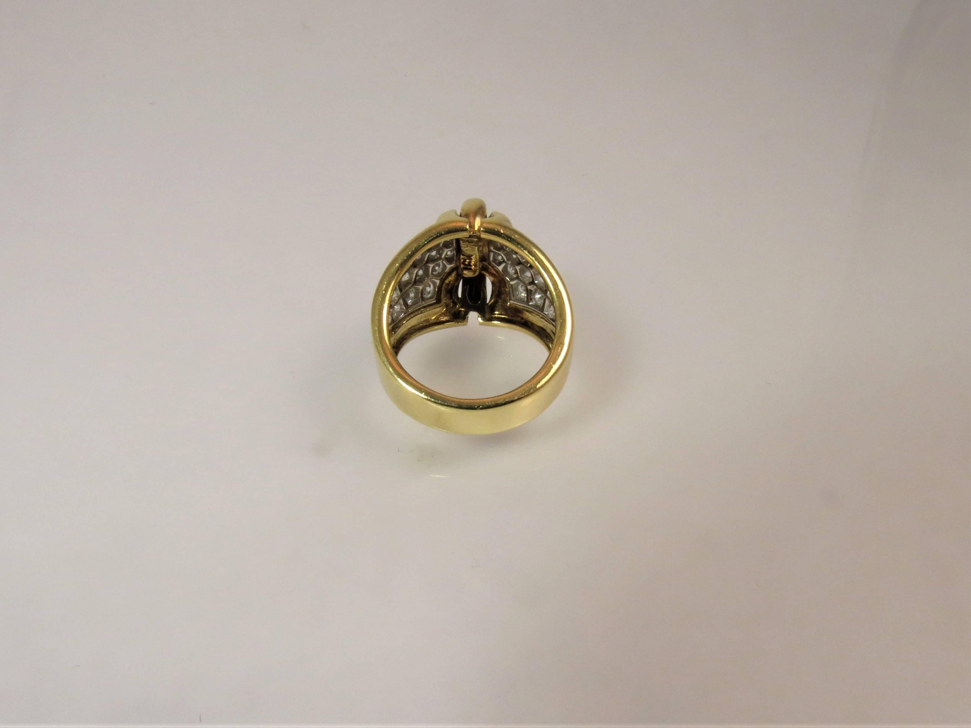 Contemporary Diamond Gold Platinum Ring For Sale