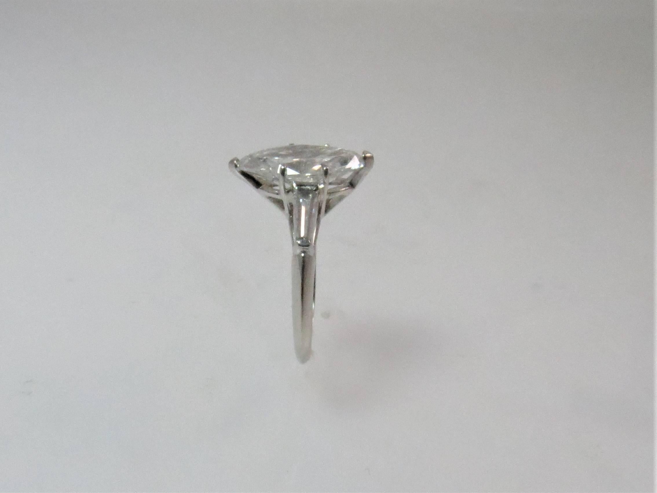 Contemporary Platinum Engagement Ring with 3.30 Carat Marquise Shape Diamond