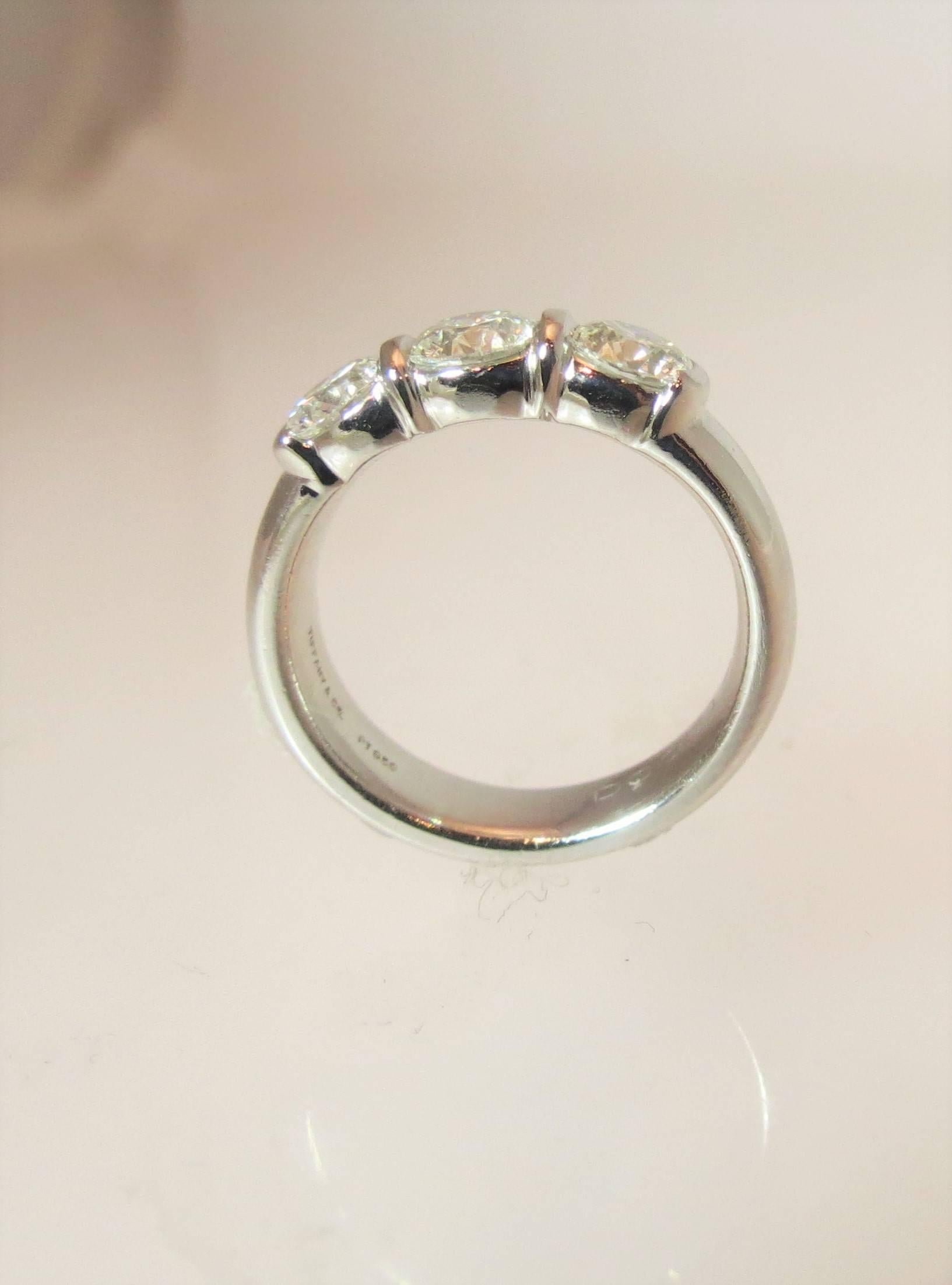 Tiffany & Co. Diamond and Platinum Band Ring In Excellent Condition In Chicago, IL