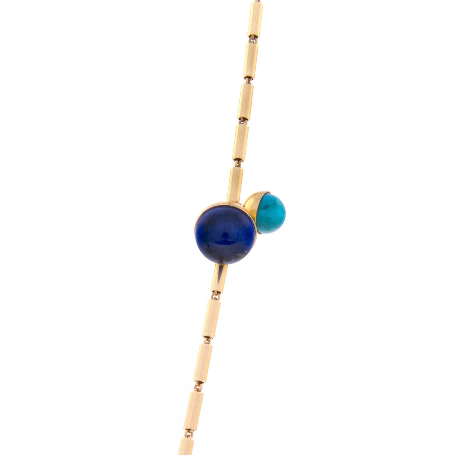 Lara Bohinc Lapis Turquoise Amethyst Gold Five Planets Necklace 1