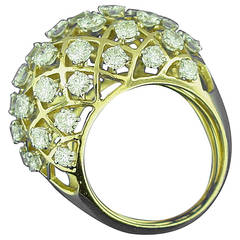 Diamond, Gold Openwork Dome Ring
