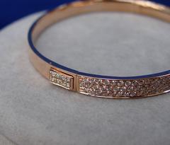 Diamond Pave Gold Bangle Bracelet