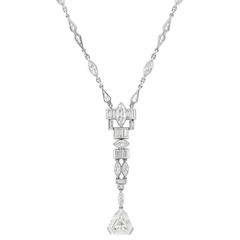 Art Deco Diamond Platinum Lavalier 4