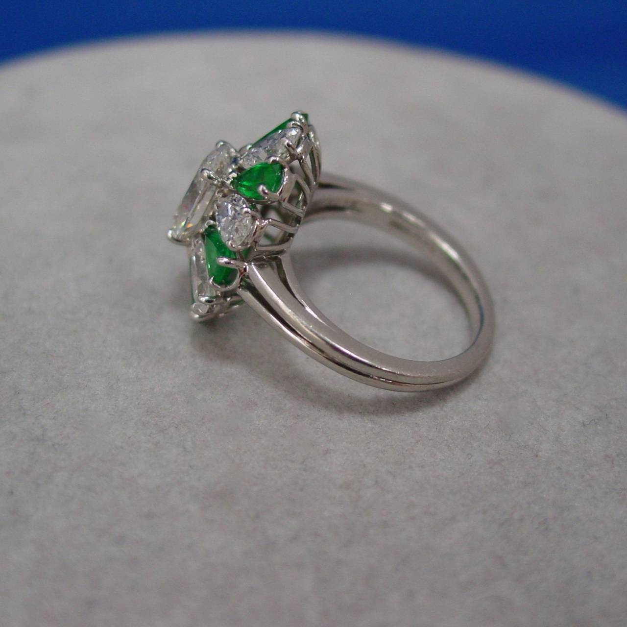 Oscar Heyman Emerald Diamond Platinum Ring 1