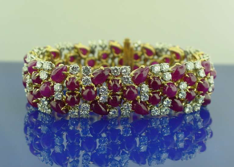 1950s Diamond and Ruby Bracelet
