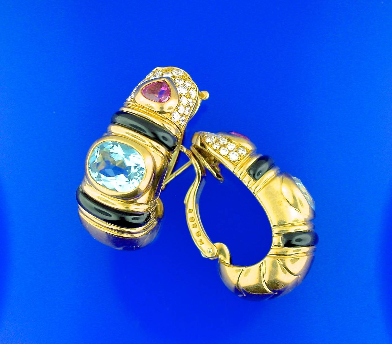 Marina B Gemstone Diamond Gold Earrings