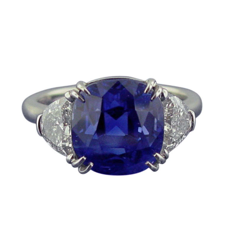 Burma Sapphire and Diamond Ring at 1stdibs