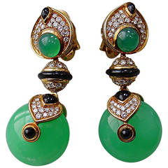 Marina B 'Pneu' Gemstone and Diamond Drop Earrings