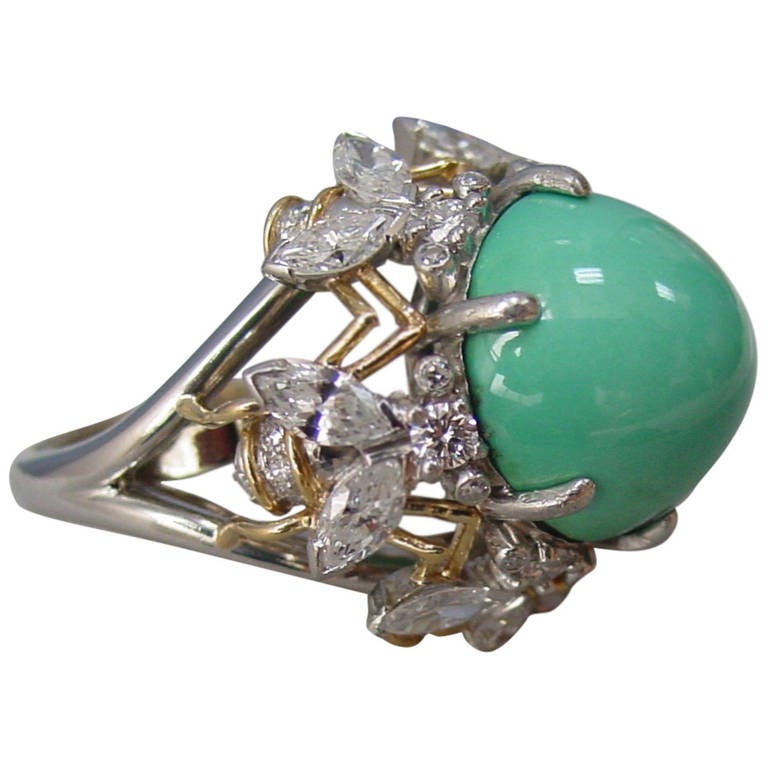 Tiffany Schlumberger Turquoise Diamond Bee Ring