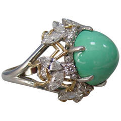 Vintage Tiffany Schlumberger Turquoise Diamond Bee Ring