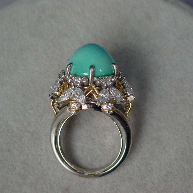 A Tiffany Schlumberger Turquoise and Diamond 
