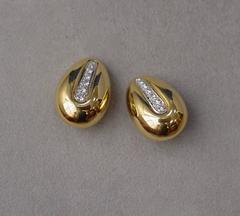 Diamond Gold Clip-On Earrings